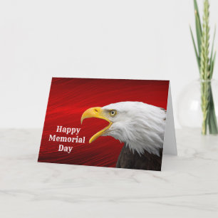 Bald Eagle Red Memorial Day Card
