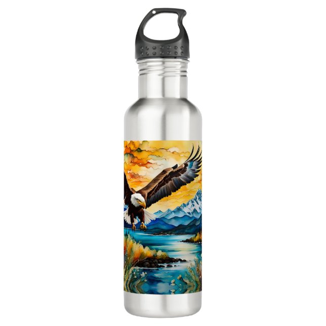 Bald Eagle river wildflowers at sunset  710 Ml Water Bottle (Front)