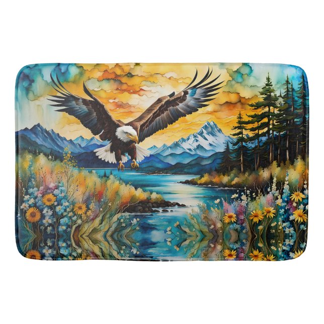 Bald Eagle River wildflowers at Sunset Bath Mat (Front)