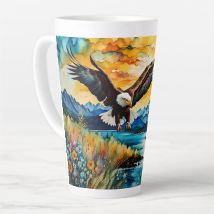 Bald Eagle river wildflowers at sunset Latte Mug