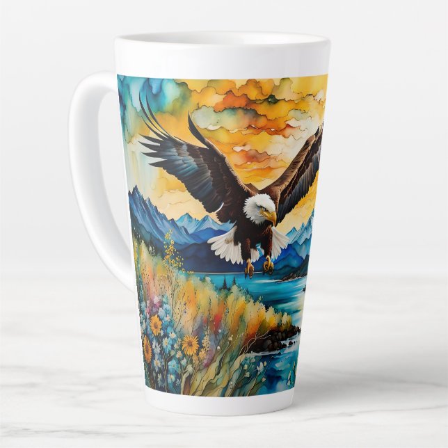 Bald Eagle river wildflowers at sunset  Latte Mug (Left Angle)