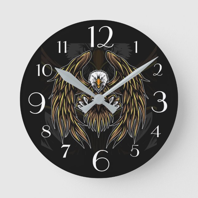 Bald Eagle Round Clock (Front)