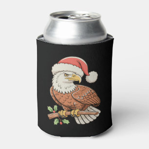 Bald Eagle Santa Hat Christmas Xmas Holiday Season Can Cooler