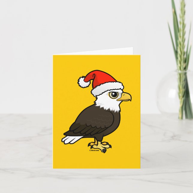 Bald Eagle Santa Holiday Card (Front)