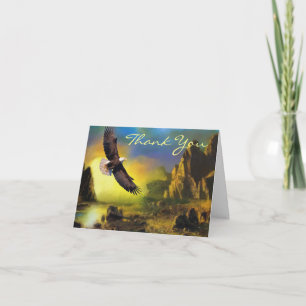Bald Eagle Scenic Landscape Wedding Thank You Card