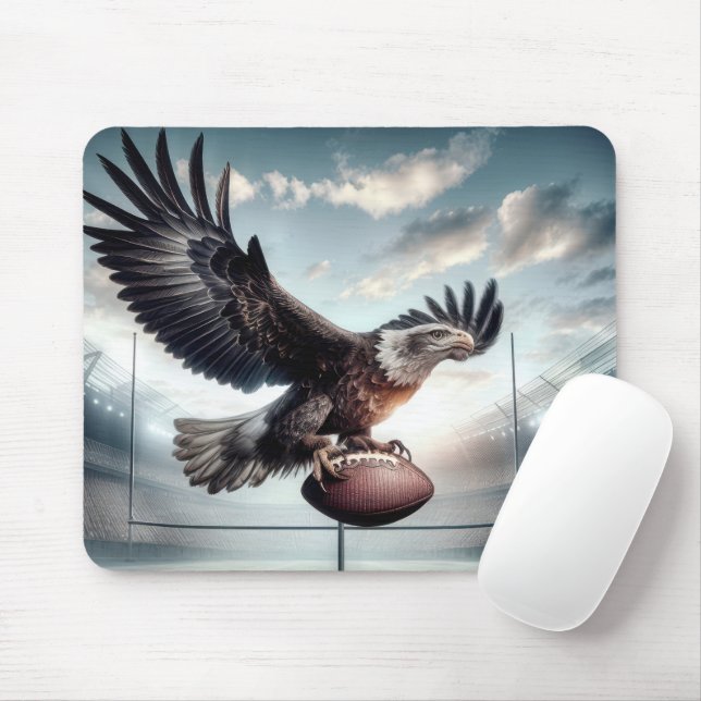 Bald Eagle Scoring a Touchdown Mouse Mat (With Mouse)