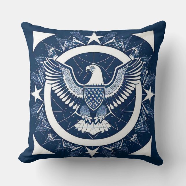 Bald Eagle Serene Night Sky Nature Home Decor Cushion (Front)