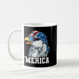 Bald Eagle Shirt Men Women Usa Flag Patriotic 4th Coffee Mug
