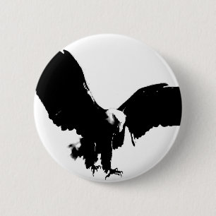 Bald Eagle Silhouette 6 Cm Round Badge