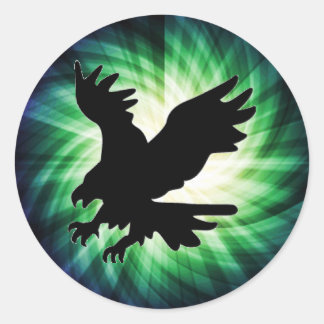 Bald Eagle Silhouette; Cool Classic Round Sticker