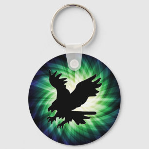 Bald Eagle Silhouette; Cool Key Ring