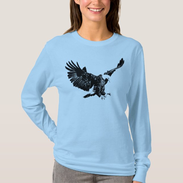Bald Eagle Silhouette Pop Art T-Shirt (Front)