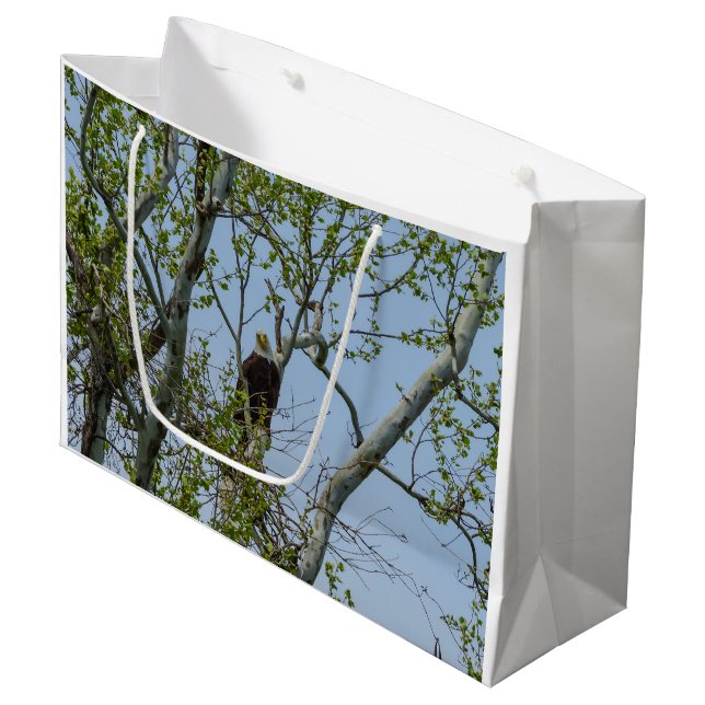 Bald Eagle Smile Large Gift Bag (Front Angled)
