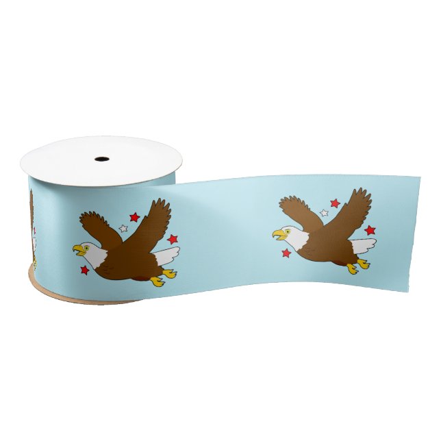 Bald Eagle Soaring Among the Stars 3" Satin Ribbon (Spool)
