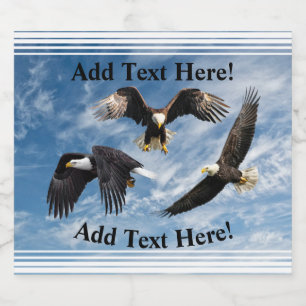 Bald Eagle Soaring Beer Bottle Label