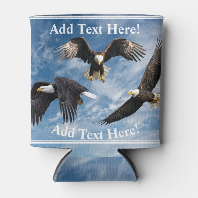Bald Eagle Soaring Can Cooler (Front)