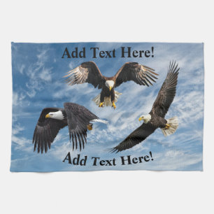 Bald Eagle Soaring Kitchen Towel
