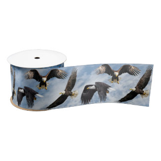 Bald Eagle Soaring Satin Ribbon