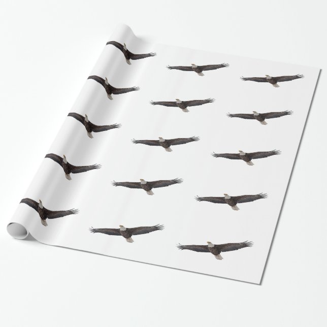 Bald Eagle Soaring Wrapping Paper (Unrolled)