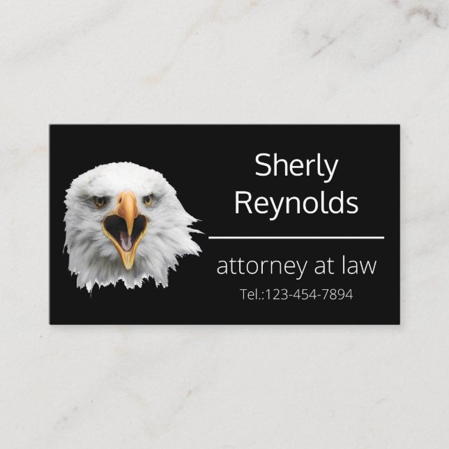 Bald Eagle splendid customisable Business Card (Front)