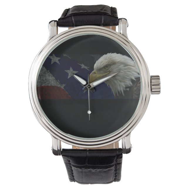 Bald Eagle Stars & Stripes Patriotic Watch (Front)