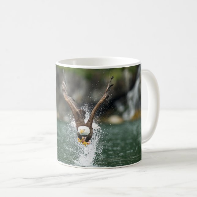 Bald Eagle The Big Catch Coffee Mug (Front Right)