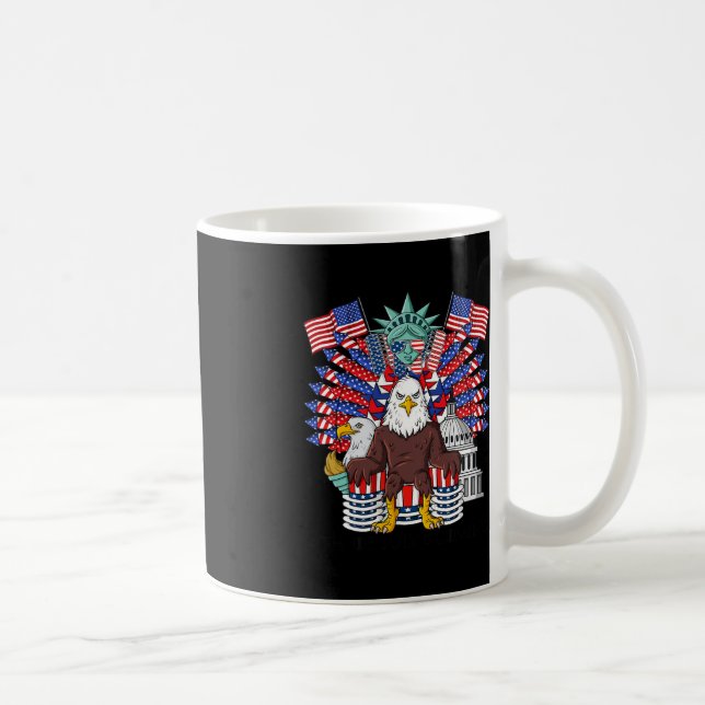 Bald Eagle Throne 4th Of July USA Patriotic Boys K Coffee Mug (Right)