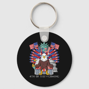 Bald Eagle Throne 4th Of July USA Patriotic Boys K Key Ring