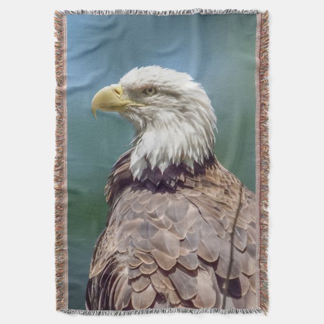 Bald Eagle Throw Blanket (Front Vertical)