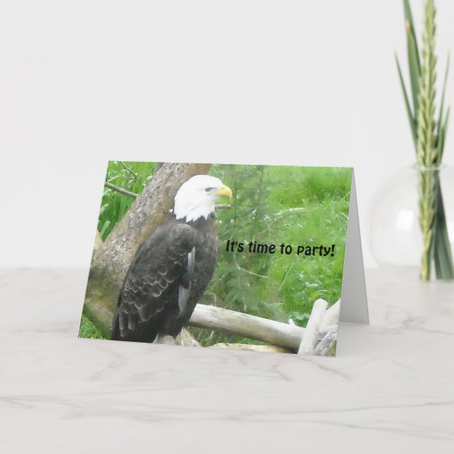 Bald Eagle Time to Party Card (Front)