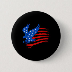 Bald Eagle Us American Flag 4th Of July Proud Patr 6 Cm Round Badge