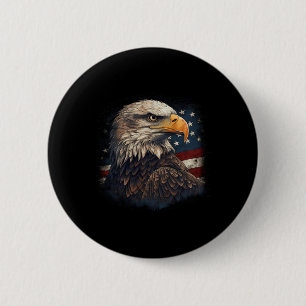 Bald Eagle Us American Flag 4th Of July Proud Patr 6 Cm Round Badge