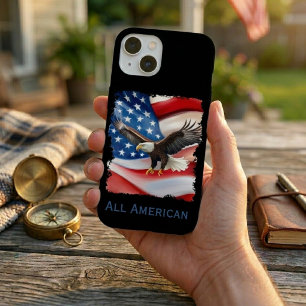 Bald Eagle & US Flag 4th Of July iPhone 15 Case