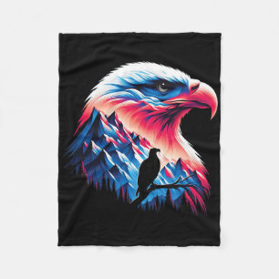Bald Eagle Us Flag 4th Of July Patriotic Conceptua Fleece Blanket
