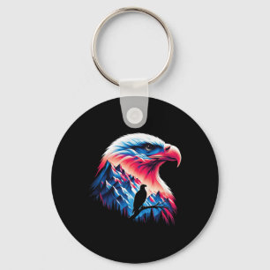 Bald Eagle Us Flag 4th Of July Patriotic Conceptua Key Ring