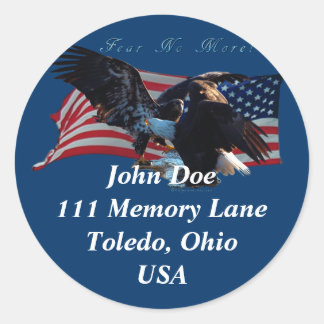 Bald Eagle/US Flag Address Sticker