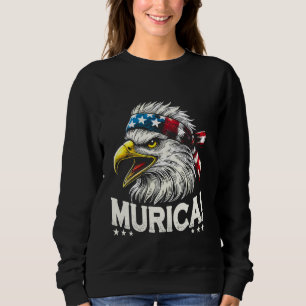 Bald Eagle US Flag Murica! Patriotic American July Sweatshirt