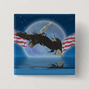 BALD EAGLE & US FLAG Patriot Series Button