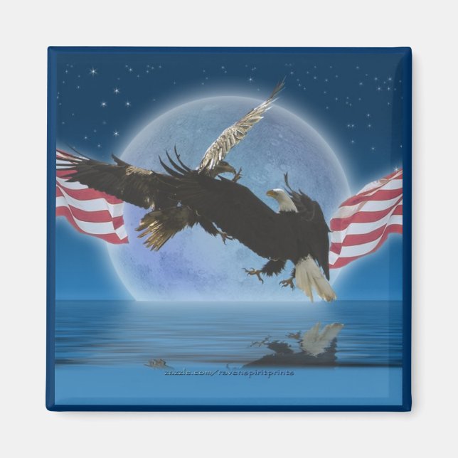 BALD EAGLE & US FLAG Patriot Series Magnet (Front)