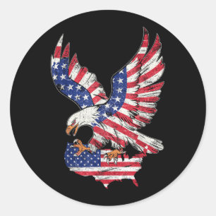 Bald Eagle USA 4th Of July Independence Vintage Classic Round Sticker