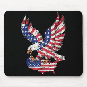 Bald Eagle USA 4th Of July Independence Vintage Mouse Mat