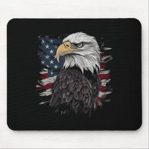 Bald Eagle USA American Flag Patriotic Graphic Men Mouse Mat