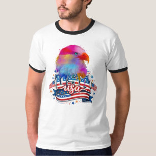Bald Eagle USA, American Flag Patriotic T-Shirt