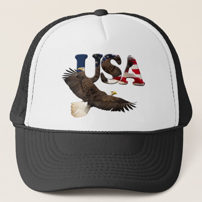 Bald Eagle & USA American Patriot Series Hat (Front)