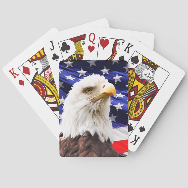 Bald Eagle USA Flag  Playing Cards (Back)