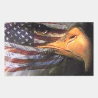 Bald Eagle - USA Flag Rectangular Sticker