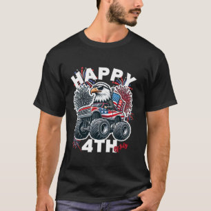 Bald Eagle USA Monster Truck USA Flag 4Th Of July T-Shirt