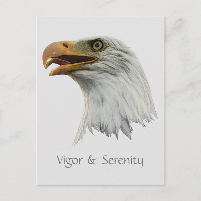 Bald Eagle Vigour & Serenity customisable Postcard (Front)