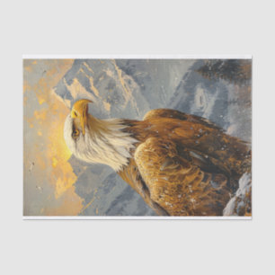 Bald Eagle Watercolor Mountains Decoupage Tissue Paper