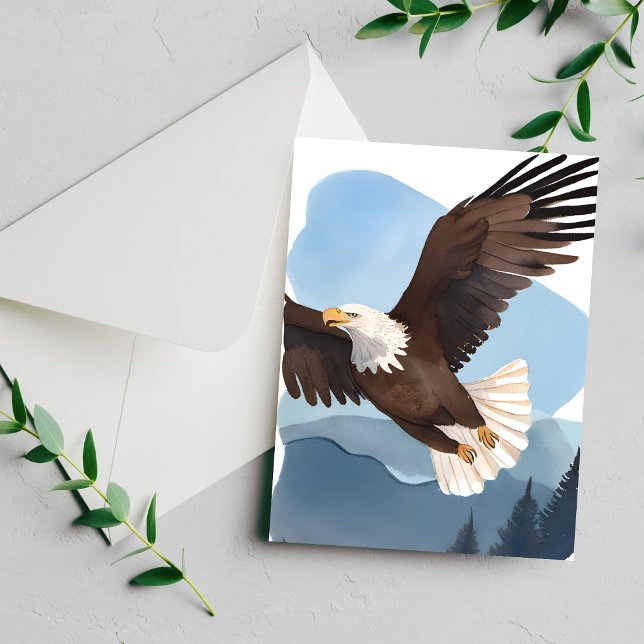 Bald Eagle Watercolor Painting Card (Creator Uploaded)